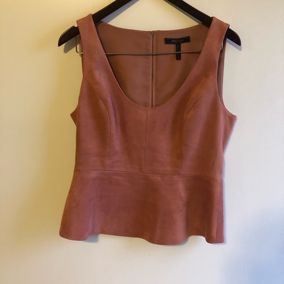 BCBG Faux Suede Peplum top - Picture 2 of 4